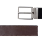 Enzo Brushed Silver with Black/Brown Strap